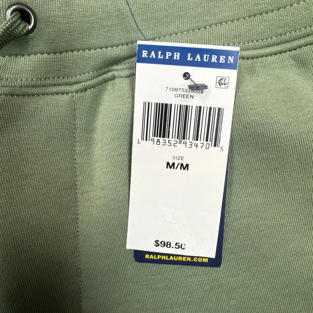 Polo Ralph Lauren Men Size Medium Shorts Green Double Knit Zip Pocket NWT